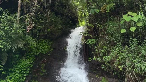 Top view close-up of water cascading down a waterfall. Stock-Footage 344142466