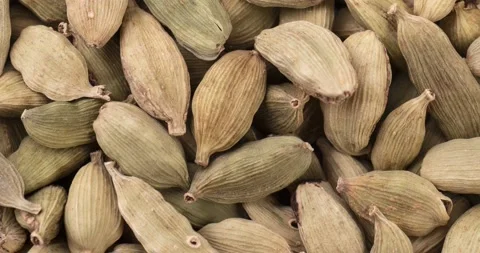 Top view, closeup of cardamom seeds Stock Footage 197421069