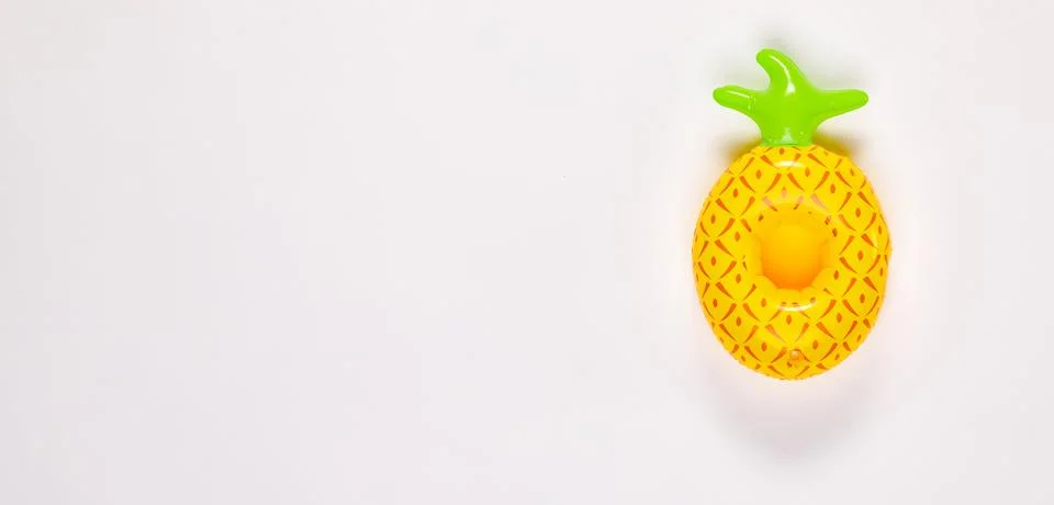 Top view closeup isolated studio shot of colorful pineapple round shape swi.. Stock Photos