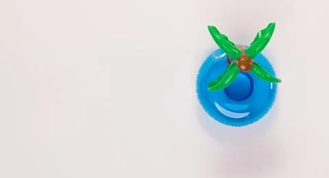 Top view closeup isolated studio shot of colorful shape swimming pool lifes.. Stock Photos