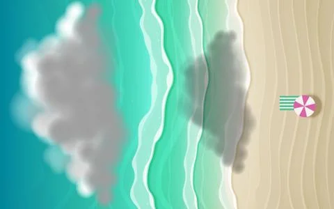 Top view cloud on the beach in summer 스톡 일러스트