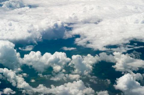 The top view on clouds from an airplane window Foto stock