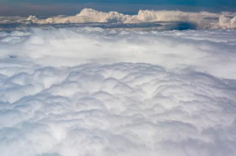 The top view on clouds from an airplane window Foto stock