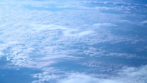 Top view of clouds, view from airplane, natural white background Stock Footage 281337258