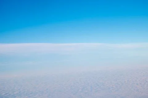 Top view of clouds, view from airplane, natural white background Foto stock