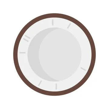Top view coconut icon flat isolated vector Stock Illustration