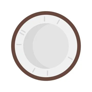 Top view coconut icon flat isolated Stock Illustration