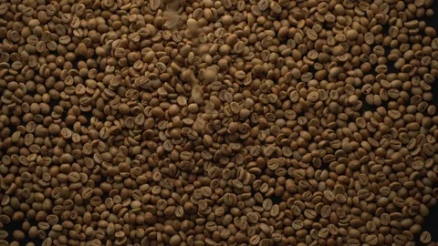 Top View Of Coffe Beans Falling  Video stock 116223120