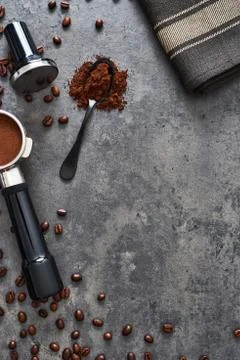 Top view of coffee background Stock Photos