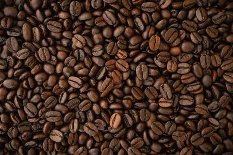Top view coffee bean roasted background Stock Photos