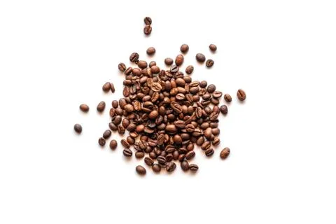 Top view coffee bean on white background. Stock Photos