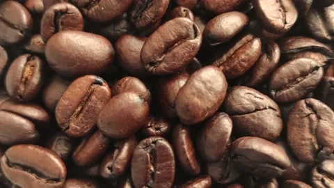Top view of coffee beans rotating 4k. Stock Footage 136283667