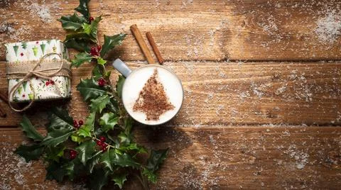 Top view coffee cup with copy space. High quality and resolution beautiful photo Stock Photos