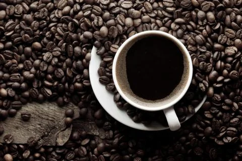 Top view of coffee cup Stock Photos
