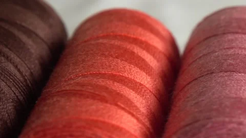 Top view of colorful thread spools isolated on white Stock Footage 169970613