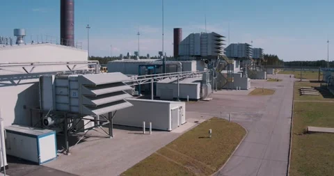 Top view of complex equipment and warehouses Video stock 139267549