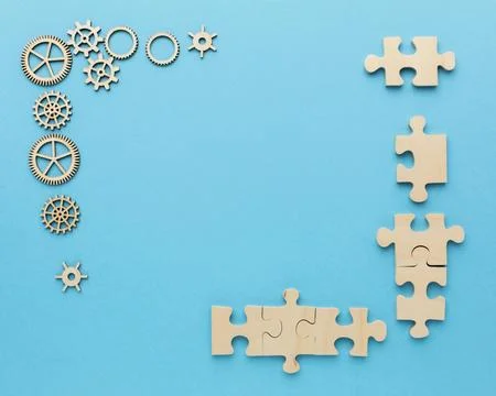 Top view composition with innovation elements Stock-Fotos