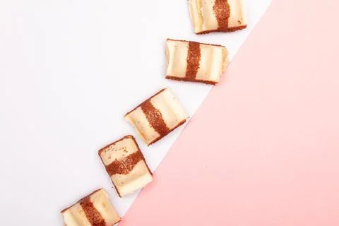 Top view composition or background with delicious chocolate Stock Photos