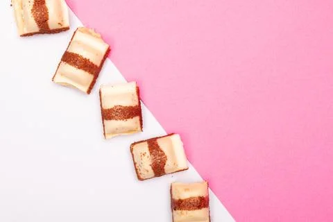 Top view composition or background with delicious chocolate Stock Photos