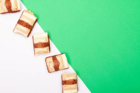 Top view composition or background with delicious chocolate Stock Photos