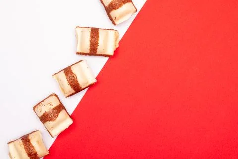 Top view composition or background with delicious chocolate Stock Photos