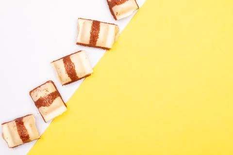 Top view composition or background with delicious chocolate Stock Photos