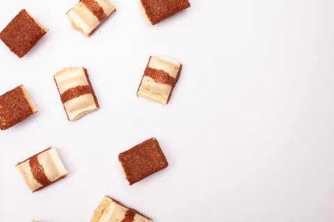 Top view composition or background with delicious chocolate Stock Photos