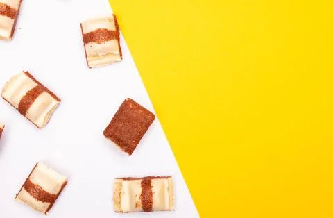 Top view composition or background with delicious chocolate Foto stock