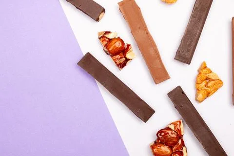 Top view composition or background with delicious chocolate Foto stock