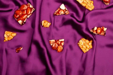 Top view composition or background with delicious chocolate Stock Photos