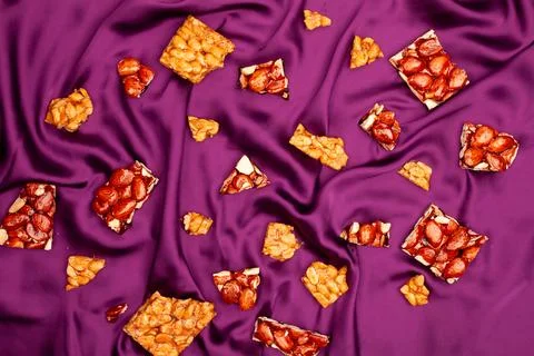 Top view composition or background with delicious chocolate Stock Photos