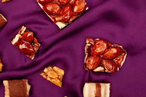 Top view composition or background with delicious chocolate Stock Photos