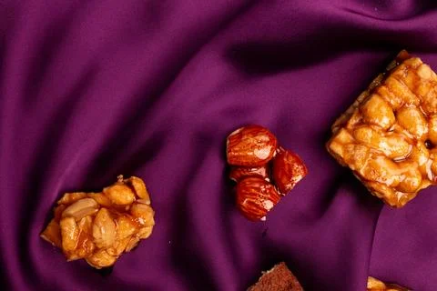 Top view composition or background with delicious chocolate Stock Photos