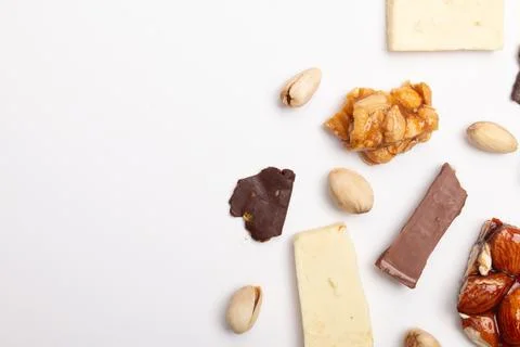 Top view composition or background with delicious chocolate Stock Photos