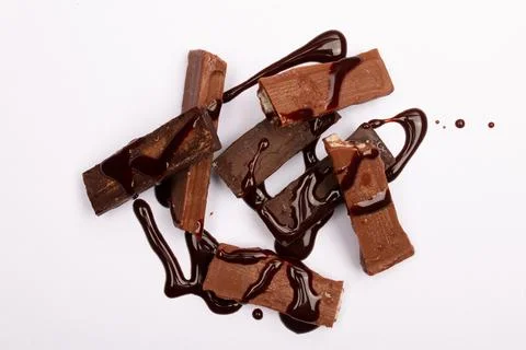 Top view composition or background with delicious chocolate Stock Photos