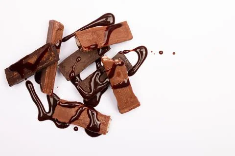 Top view composition or background with delicious chocolate Stock Photos