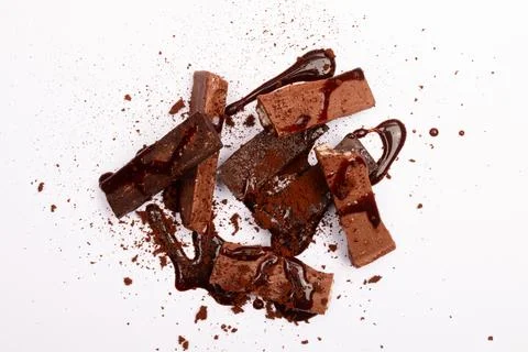 Top view composition or background with delicious chocolate Stock Photos