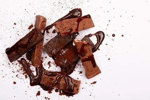 Top view composition or background with delicious chocolate Stock Photos