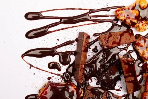 Top view composition or background with delicious chocolate Stock Photos