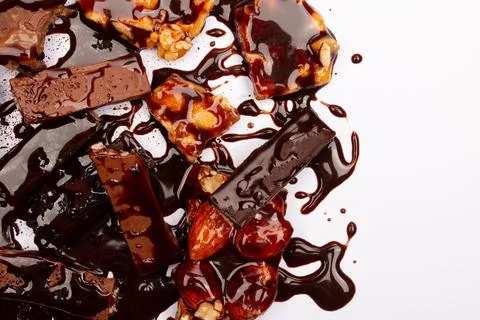 Top view composition or background with delicious chocolate Stock Photos