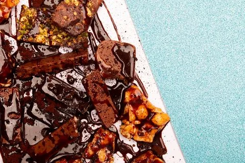 Top view composition or background with delicious chocolate Foto stock