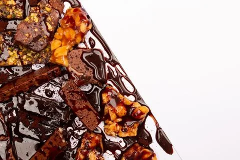 Top view composition or background with delicious chocolate Stock Photos