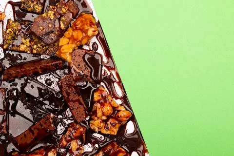 Top view composition or background with delicious chocolate Stock Photos