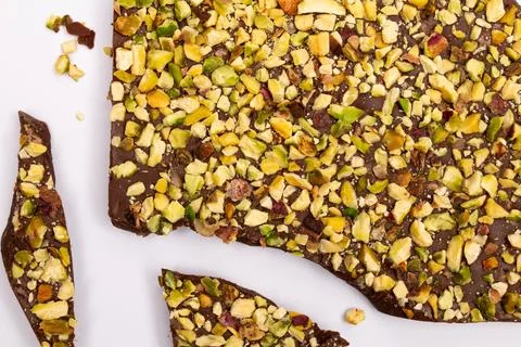 Top view composition or background with delicious chocolate Stock Photos