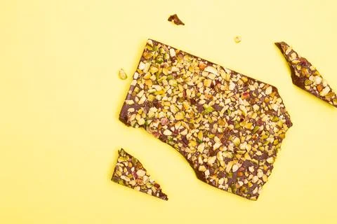 Top view composition or background with delicious chocolate Stock Photos