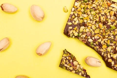 Top view composition or background with delicious chocolate Stock Photos