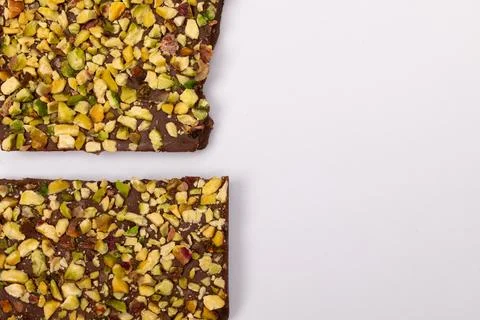 Top view composition or background with delicious chocolate Stock Photos