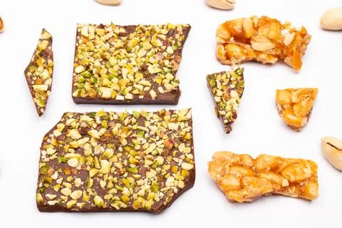 Top view composition or background with delicious chocolate Stock Photos