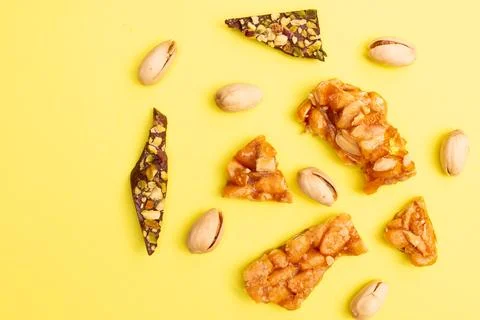 Top view composition or background with delicious chocolate Stock Photos