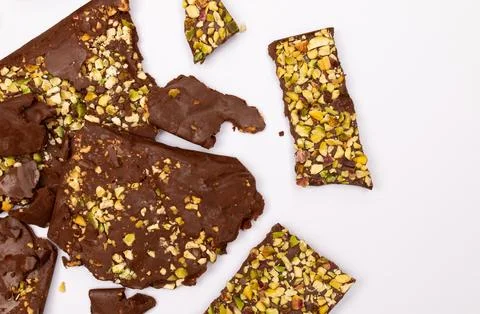 Top view composition or background with delicious chocolate Foto stock